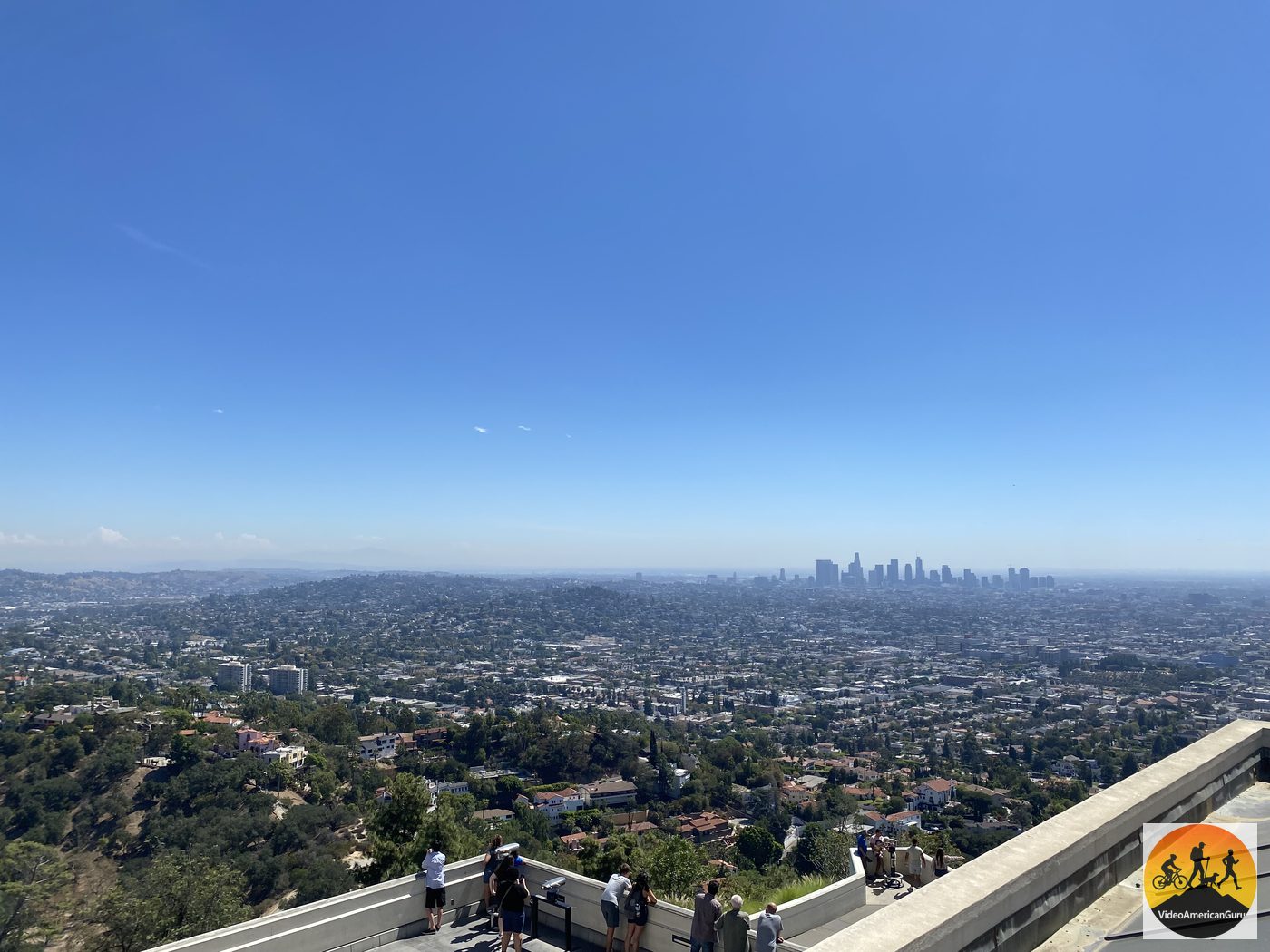 The Los Angeles basin and downtown skyline seen from the Griffith Observatory terraces
